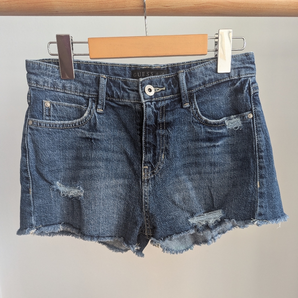 Guess Distressed Blue Jean Shorts
